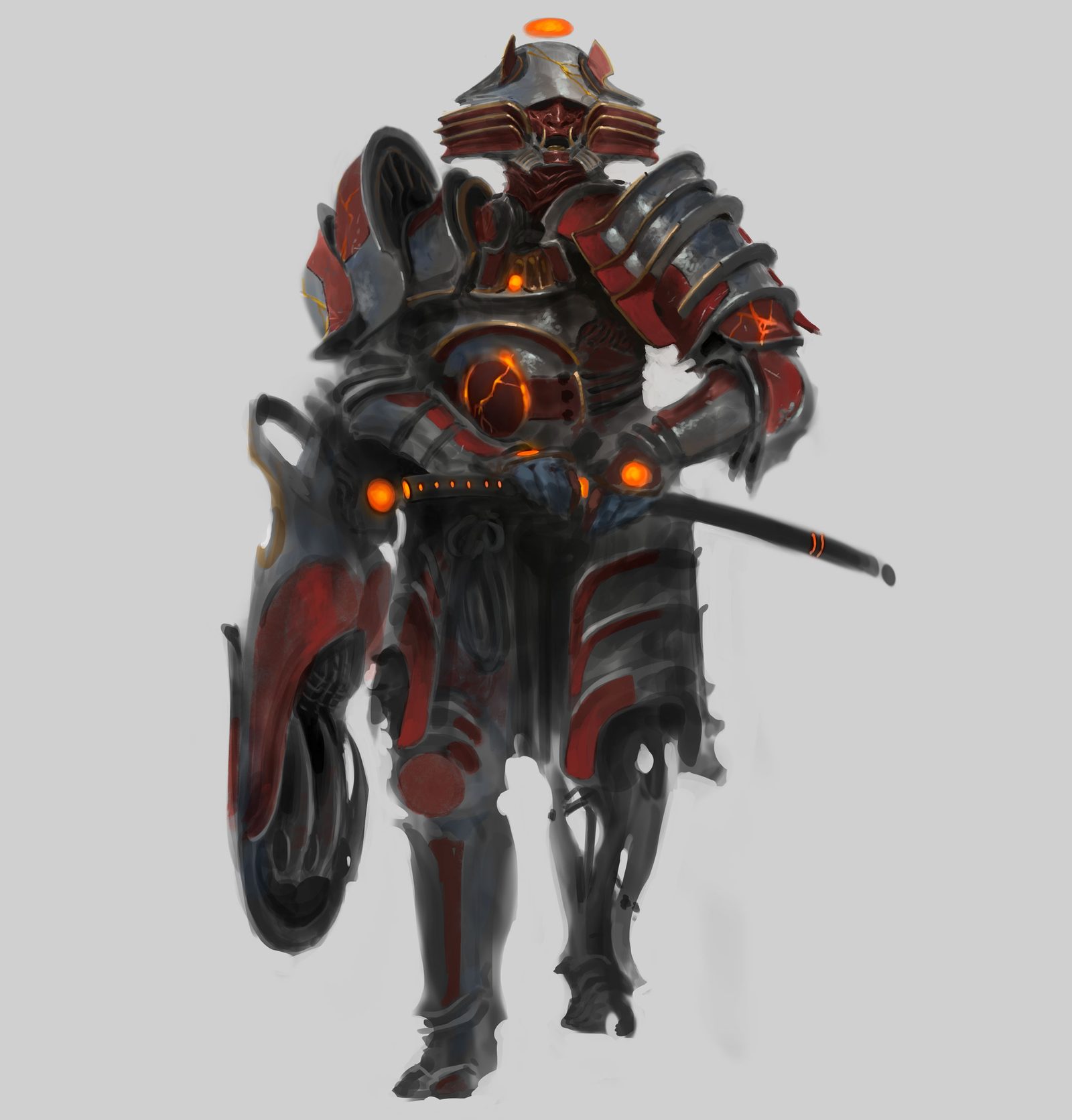 Tyler Jacobson Concept Art Magic the Gathering Red Samurai - Kamigawa: Neon Dynasty